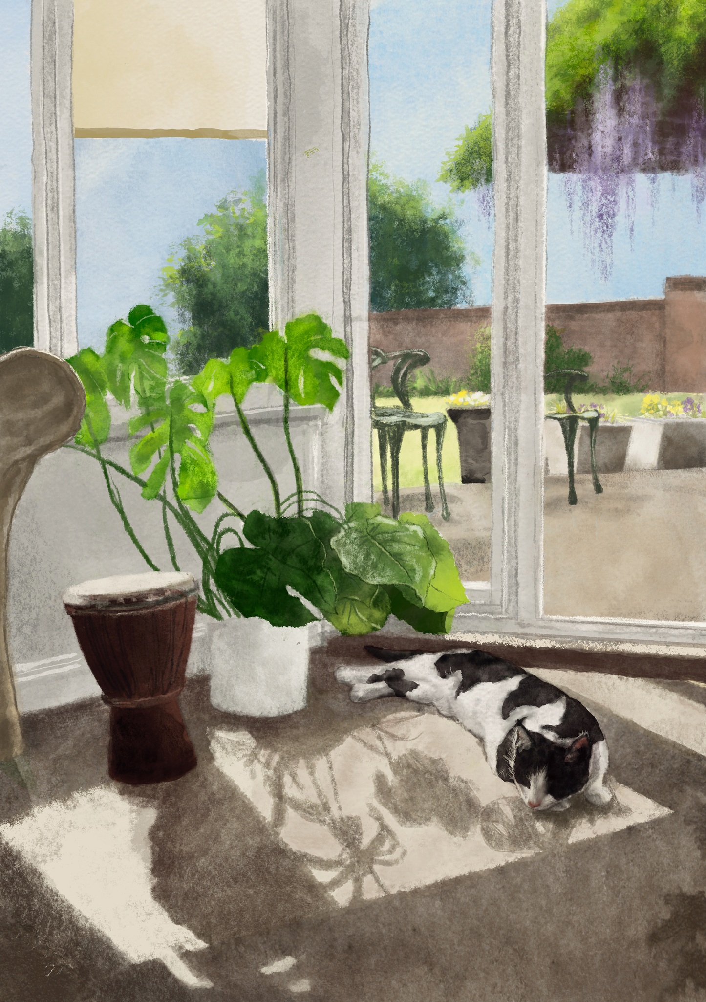 Cat Nap In The Conservatory | Print