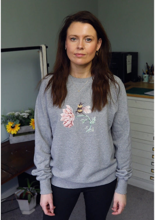 Watercolour Yoga Bee Sweatshirt - Pure Organic Cotton