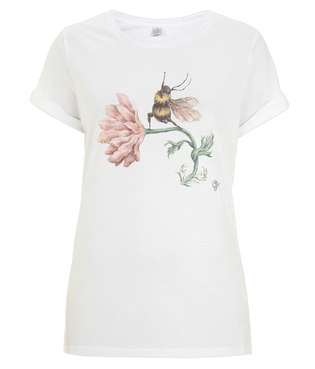 Organic (Rolled Sleeve) Yoga Bee T-Shirt