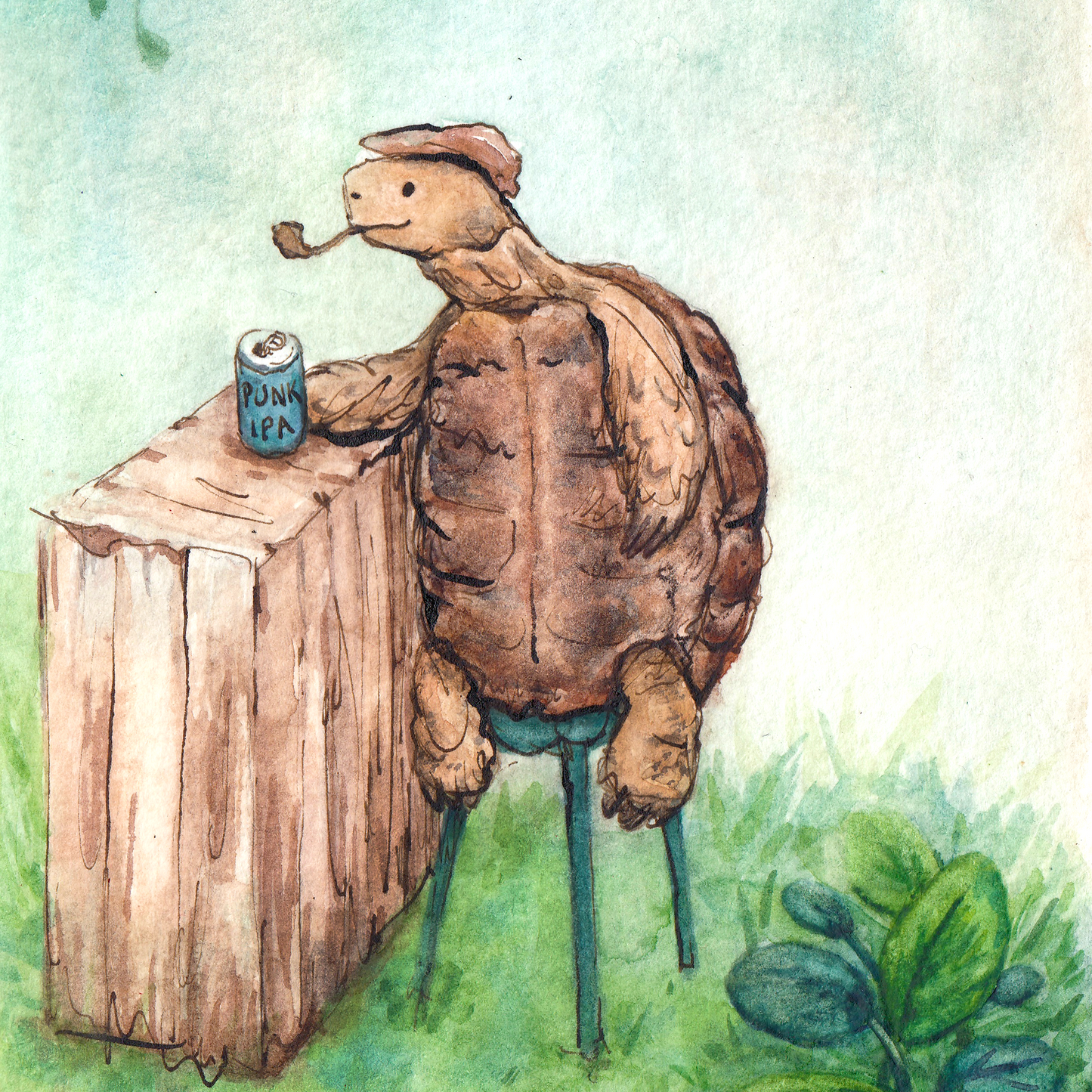 Tortoise having a beer | Print