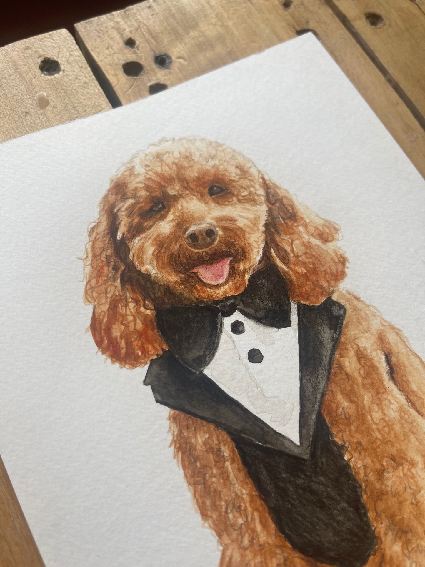 Watercolour Dog Portrait From Photo
