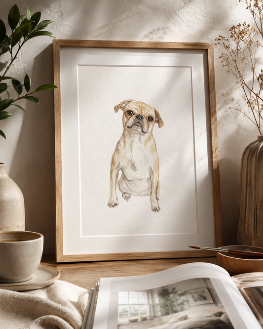 Watercolour Dog Portrait From Photo