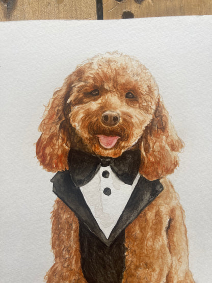 Watercolour Dog Portrait From Photo