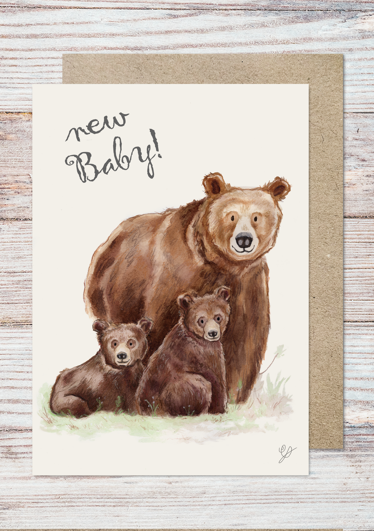 New Baby | Watercolour Bears Card