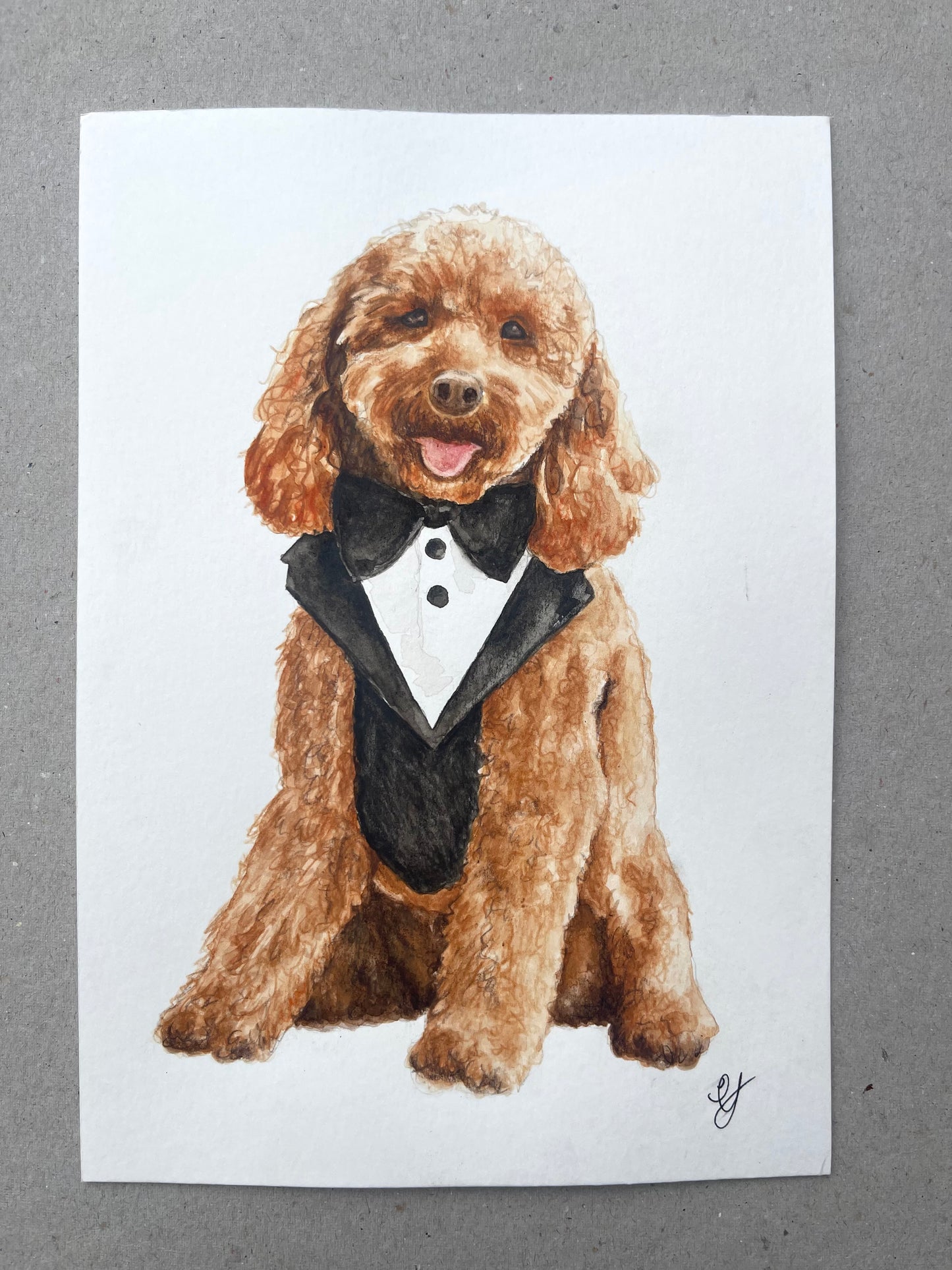 Watercolour Dog Portrait From Photo