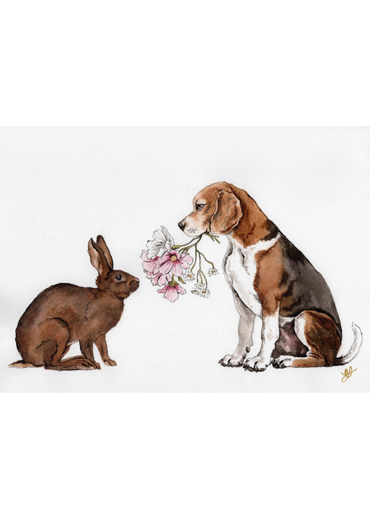 Hare & Hound Illustration | Watercolour