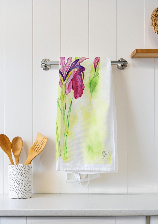 Iris Floral Tea Towel