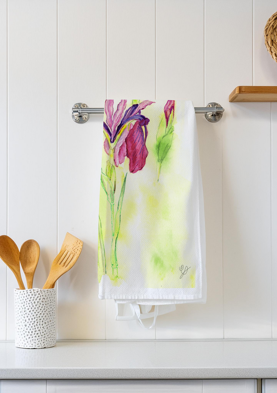 Watercolour tea towel by Green Fox Illustration