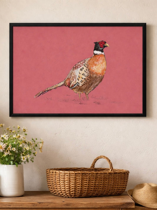 Hand-illustrated pheasant art print