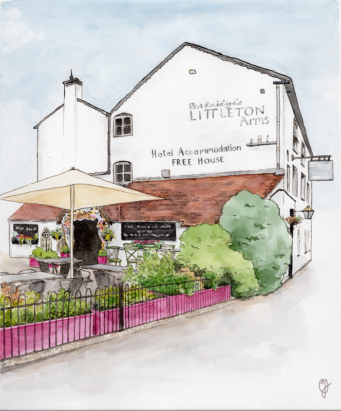 Watercolour pub illustrations