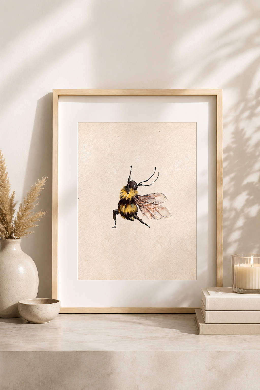 Framed Yogi bee print 
