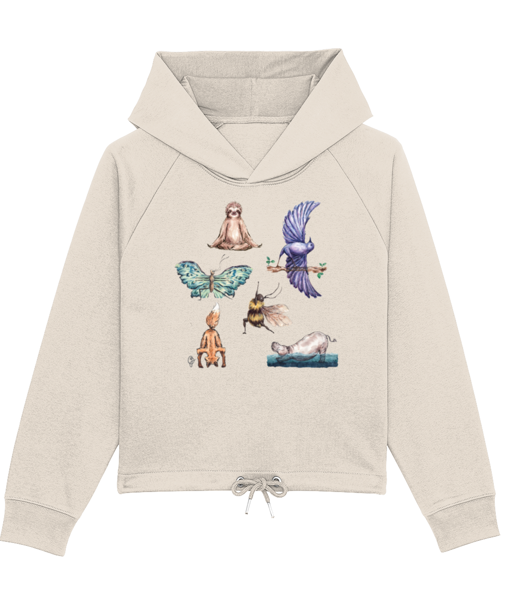 Organic Cotton | Watercolour Yoga Animals Hoodie