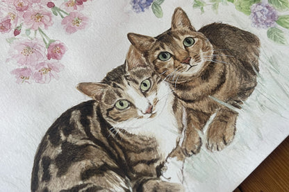 Custom Cat Portrait – Personalised Watercolour Painting