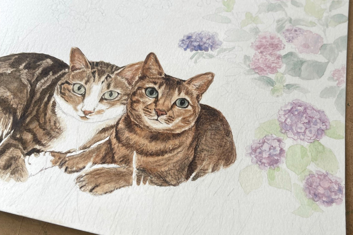 Custom Cat Portrait – Personalised Watercolour Painting