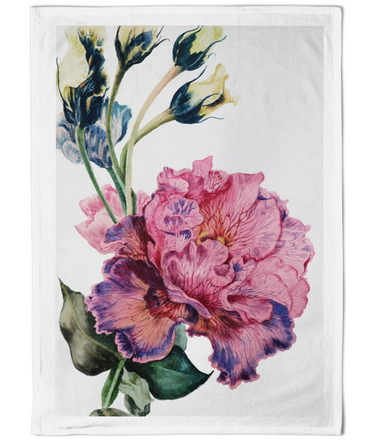Lisianthus Flower Cotton Tea Towel