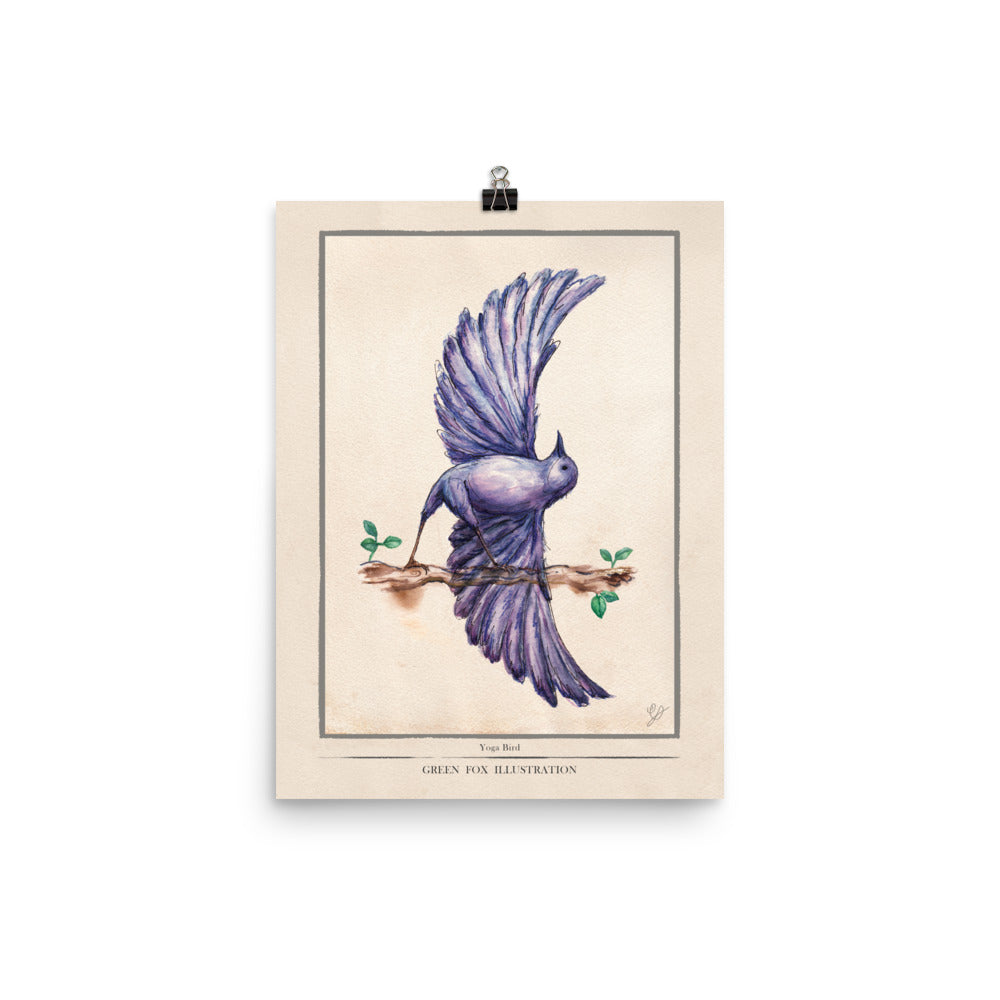 A Yoga Poster featuring a bird doing yoga