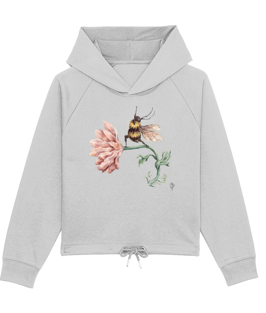 Organic Cotton | Watercolour Yoga Bee Hoodie | Grey