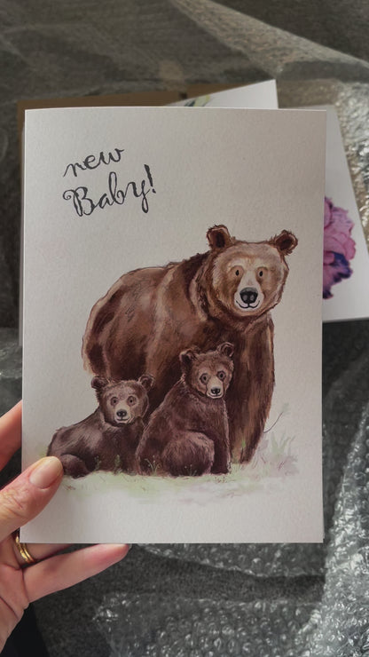 New Baby | Watercolour Bears Card