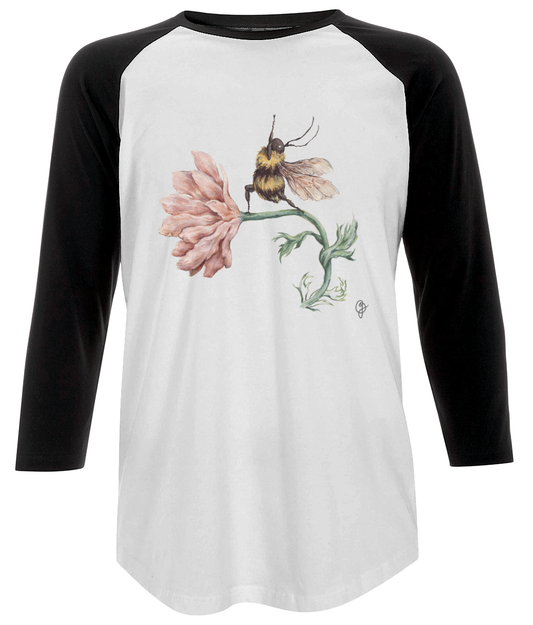Watercolour Yoga Bee Baseball T-Shirt