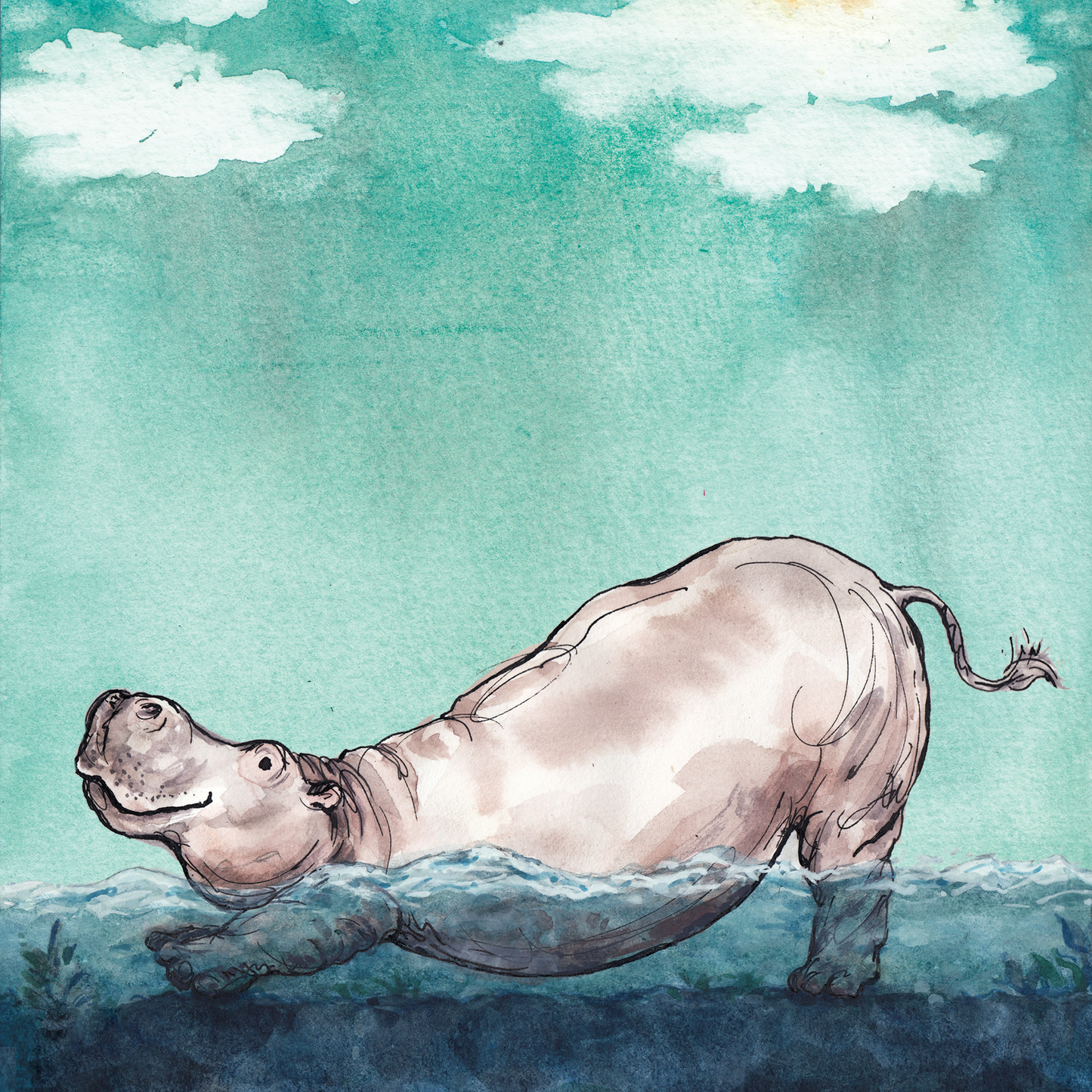 Yoga Hippo | Print